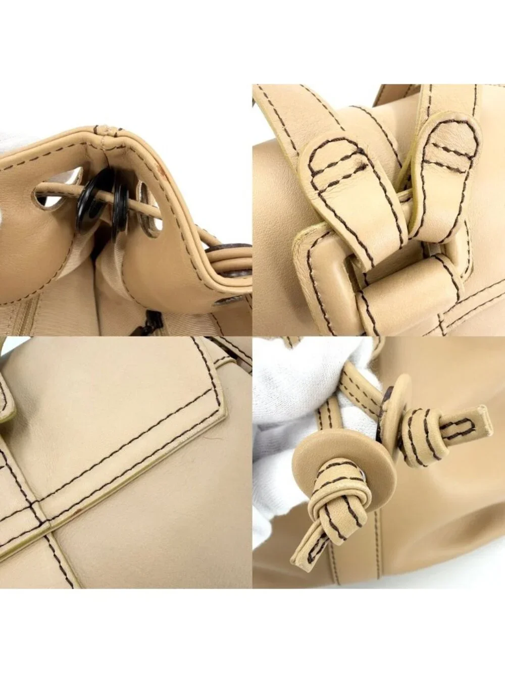 Chanel Backpack CC Logo Leather Brown Black